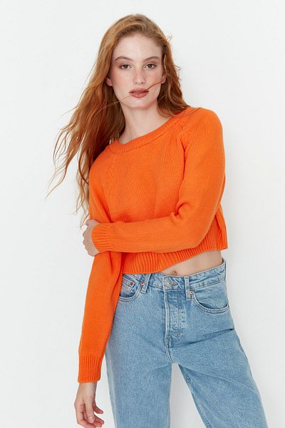 Trendyol Collection Oranžový pletený svetr TWOAW23KZ01709