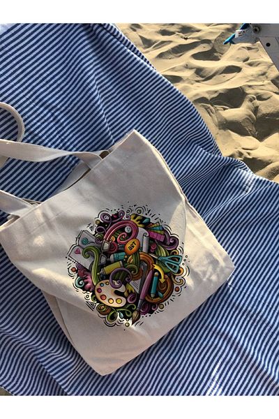 BAGAND Τυπωμένη ακατέργαστη υφασμάτινη τσάντα Art Design