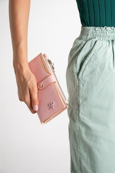 Paul Brand Powder Women's Print Patterned Lock Detailed Card Holder Wallet Pbu8020