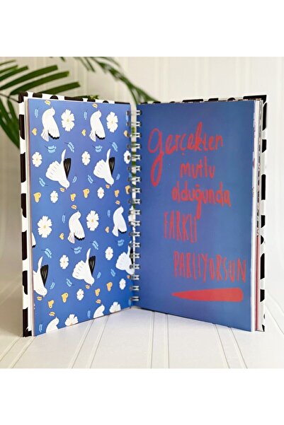 hediyeofisi Диаграма с кравешки дизайн, спираловидно подвързване, без дата, говорещ дневник, академичен дневник-планирач