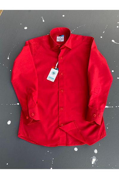 Louis Kids Plain Red School Children's Shirt