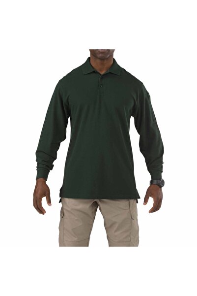 5.11 Tactical سويت شيرت بولو أخضر احترافي للجنسين بأكمام طويلة