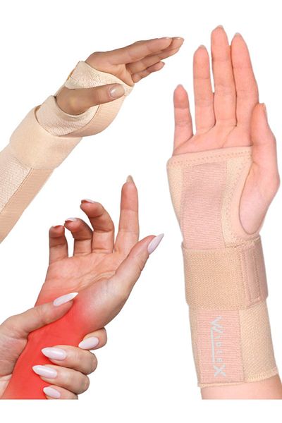 medikalcin Right Hand Non-Sized Hand Wrist Brace (CREAM COLOR)
