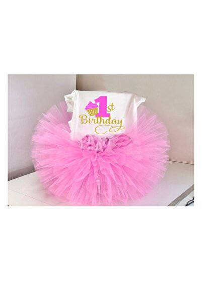 bba new trend Kız Bebek Pembe Tütü Etek Kostüm Seti 1 Yaş