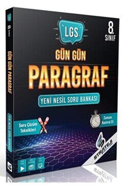 paraf yayınları Strateji 8. Sınıf Lgs Gün Gün Paragraf Soru Bankası - 2022-20...