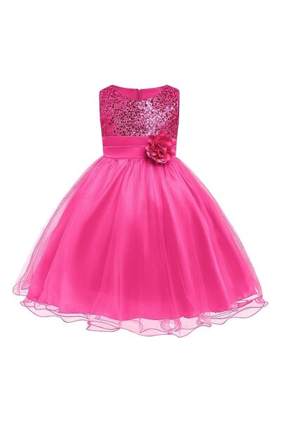 Moda Sitesi Kız Çocuk Pullu Payetli Abiye Elbise