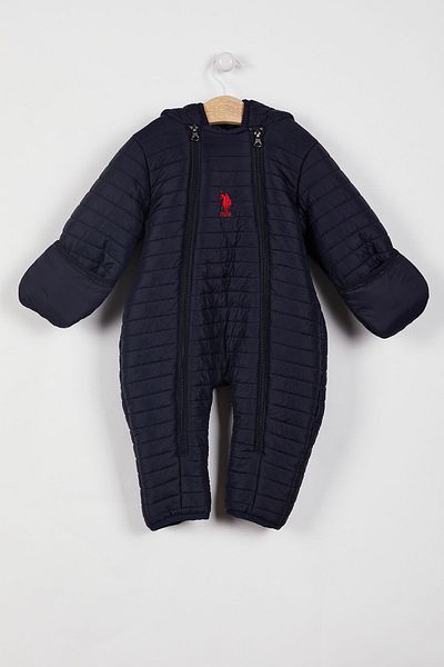 U.S. Polo Assn. Licensed Zippered Navy Blue Baby Cosmonaut Coat