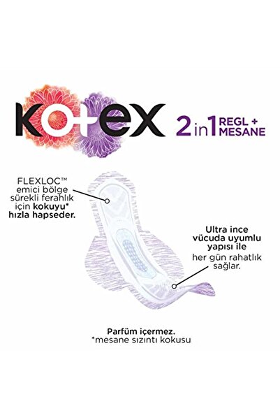 Kotex 2in1 Regl Mesane Ultra Normal Ped 14'lü