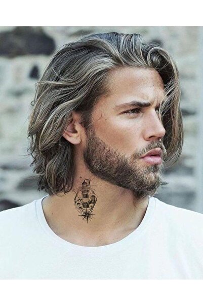 Mecit Tuhafiye Pusula Deniz Feneri Dalgalar Geçici Dövme