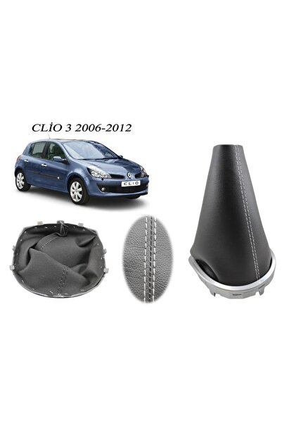 Vts Körük Renault Clio 3 Vites Körüğü Delikli Deri Gri Dikiş