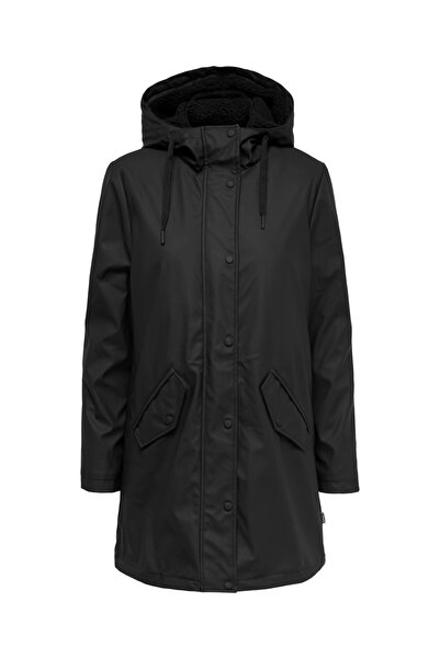 ONLY 15206116 Onlsally Raincoat Otw Noos Γυναικείο παλτό Μαύρο/μαύρο Teddy