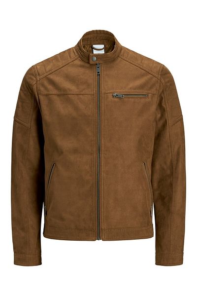 Jack & Jones 12147218   Jjerocky Noos Herrenmantel – Cognac Fake Wildleder