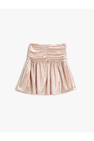 Koton Midi Skirt with Shiny Drape Detail