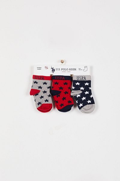 U.S. Polo Assn. U.S. Polo Assn Licensed Star Gray Baby Boy Socks