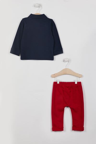 U.S. Polo Assn. U.s. Polo Assn Lisanslı Yakalı Lacivert Erkek Bebek Uzun Kol Sweatshirt Takım