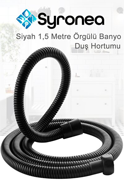 Genel Markalar Siyah Banyo Duş Hortumu 1,5 Metre Kopmaz Patlamaz Hortum Duş S...