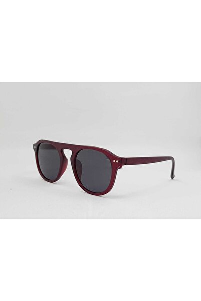 ESRADA Unisex Smoked Glass Glasses Oval Claret Red Frame 2021 07 46-20-140
