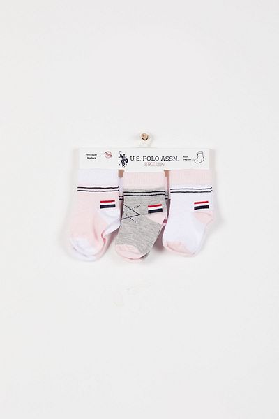 U.S. Polo Assn. Baby Girl Pink Baby Socks