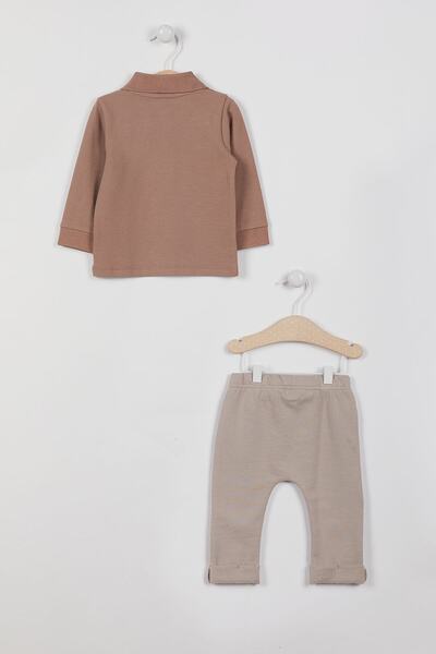 U.S. Polo Assn. Lisanslı Yakalı Erkek Bebek Uzun Kol Sweatshirt Takım
