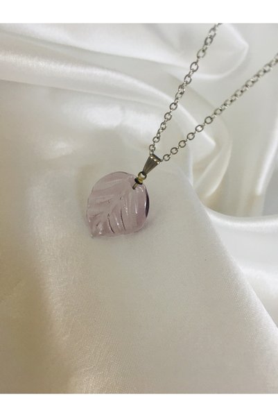 nazarboncuğu Glass Leaf Necklace