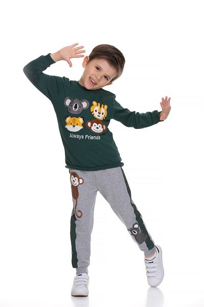 Cicitime Monkey Embroidered Boy's Suit