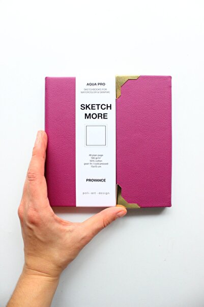 Poli Art Design دفتر رسم مائي مربع 50% قطن برو 15x15 سم (لألوان مائية ورسومات)