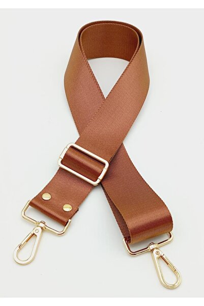 angel çanta aksesuar عمود بوليستر 120x4 سم بني فاتح ذهبي معدني