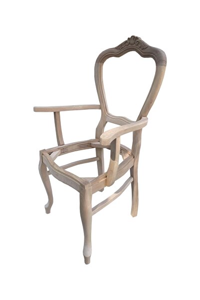 Evim-E Aksesuar 2 Adet Kontra Klasik Oymalı Kollu Tamamı Ağaç Sandalye-hâm&bo...