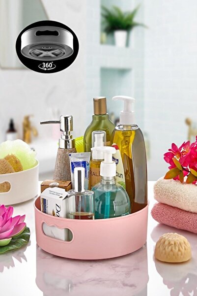 polbo 360° Dönebilen Düzenleyici Sunum Tepsisi Çok Amaçlı Organizer Banyo Buz...
