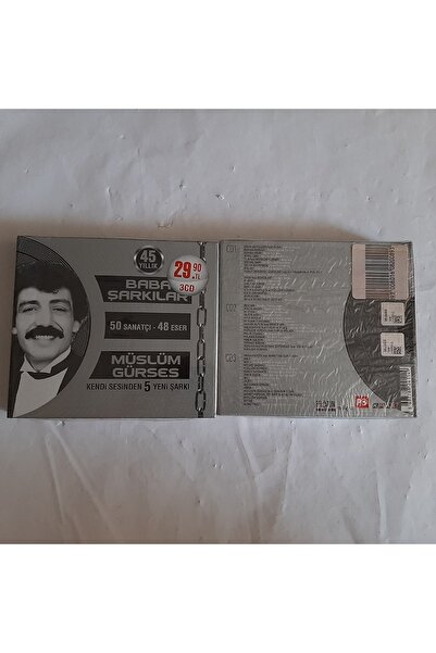 Boz Müzik Müslüm Gürses Baba Şarkılar 3 Cd Birarada Karışık Jelatinli