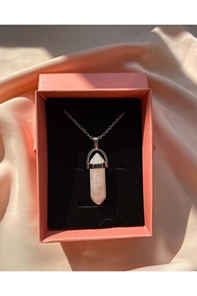 VALİOSO JOYA قلادة على شكل مسمار من الكوارتز الوردي - حجر طبيعي معادن شفاء إي...