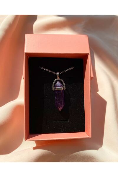 VALİOSO JOYA حجر الجمشت مسمار نموذج قلادة الحجر الطبيعي الحجر الإيجابي شفاء ا...