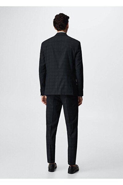MANGO Man Dar Kesim Kareli Blazer Ceket