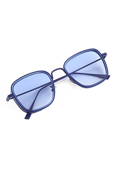 MED Glasses Blue Square Framed Gradient Unisex Sunglasses