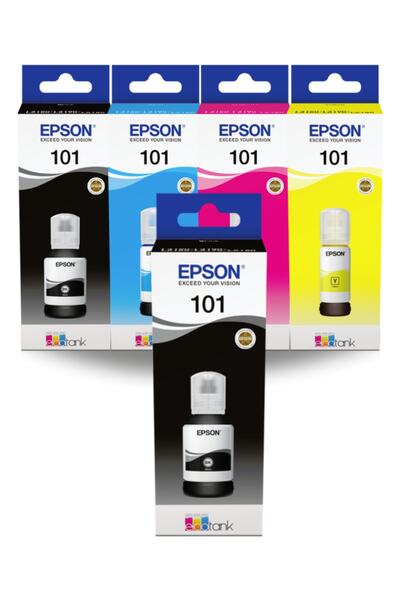 EPSON Ep101 4 Renk Mürekkep Kartuş Seti +1 Siyah Hediyeli E101-l4260-bk
