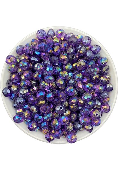 Hedef Bijuteri اللون الأرجواني مسطح 10 مم خرز أكريليك جانجان، مجوهرات لامعة، ...