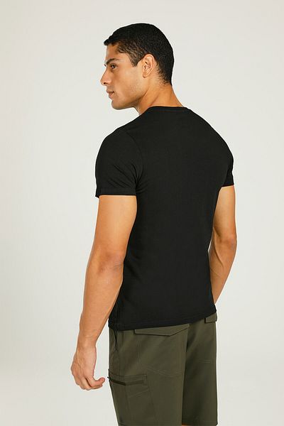 lumberjack Ct106 Basic T-shirt V λαιμόκοψη Μαύρο ανδρικό κοντομάνικο μπλουζάκι