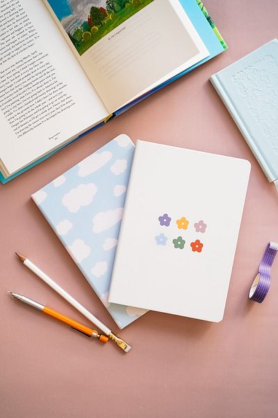 Matt Notebook مجموعة دفتر A5 مكونة من 2 سحابة منقط مقاس 15 × 21 سم