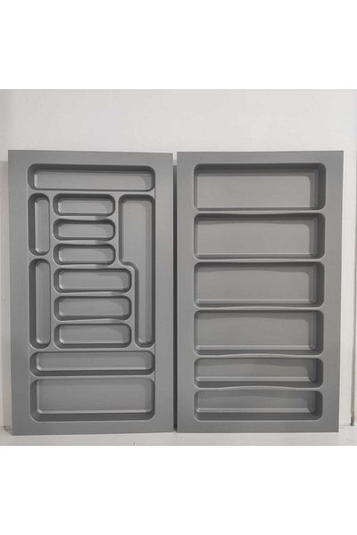Deltaaks Mobilya Aksesuarları 85/49 Cm Set de 2 sertare pentru întindere și oală Gri poate fi tăiat până la 78/40 cm