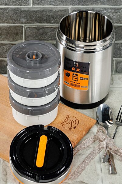 Cooker YK1090 3' Lü 1.9 Lt Lüks Paslanmaz Çelik Yemek Termos 3 Katlı Sızdırmaz Yemek Termosu Sefer Tası
