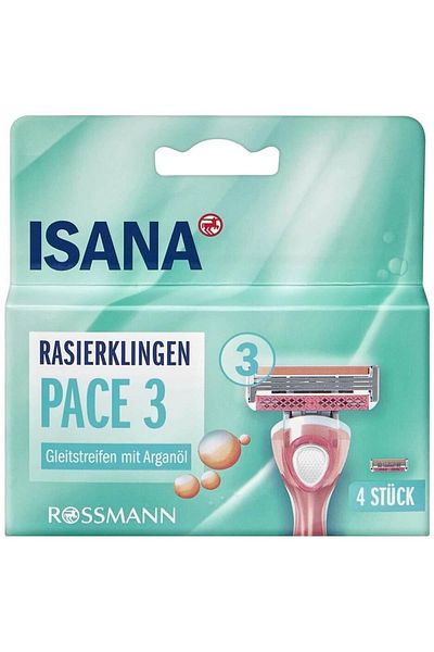 ISANA 4-Pack Replacement Shaving Blades - 3 Blades
