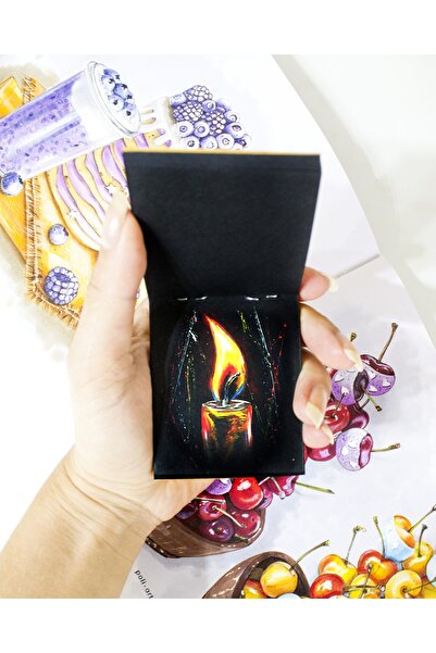 Poli Art Design كراسة الرسم الصغيرة باللون الأسود - مقاس 4 × 5 سم، للتقنيات المختلطة