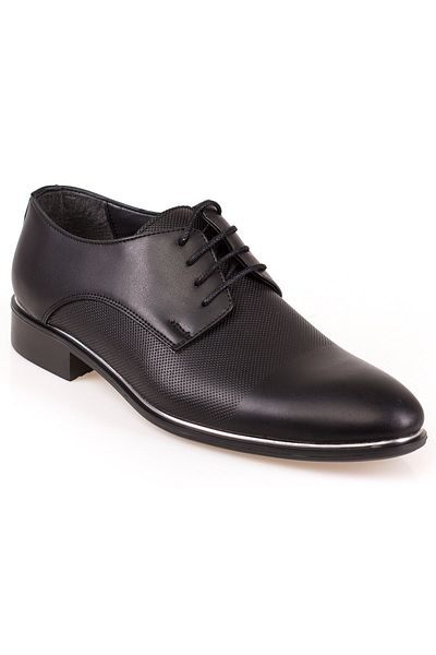 depderi Classic Men's Black Shoes Suitable for Groom and Suit