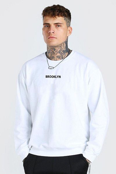 Buğraterzimoda Hanorac oversize Brooklyn alb