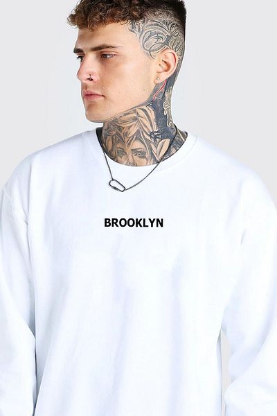 Buğraterzimoda Hanorac oversize Brooklyn alb