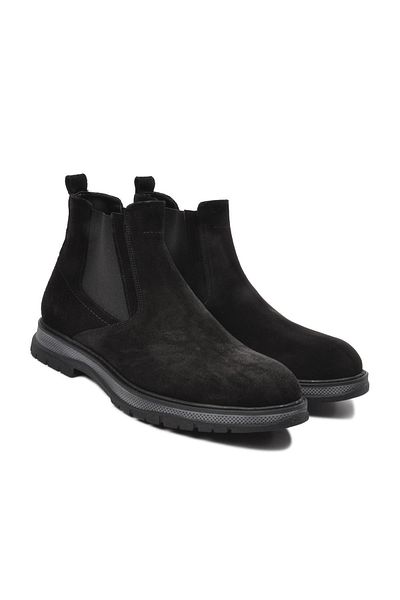 Fosco Men's Chelsea Boots 2603 - Black Nubuck Leather