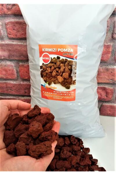 Asenya Kırmızı Pomza Taşı 15-25 Mm 50 Lt (25 Kg) Volkanik Ponza Lav Taşı Kakt...