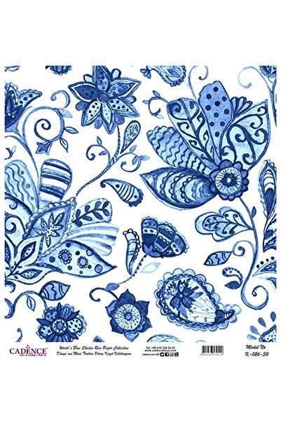 Cadence K-026 النغمات الزرقاء للأرز الأرضي ديكوباج 30x30