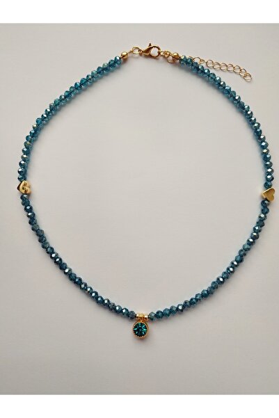 Nuvole Bianche Accessory Zümrüt Yeşili Pırıltı Uçlu Kalpli Kristal Boncuk Kolye