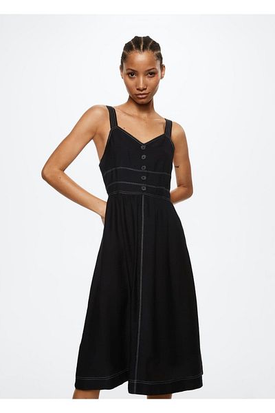 MANGO Woman Rochie cu cusaturi decorative